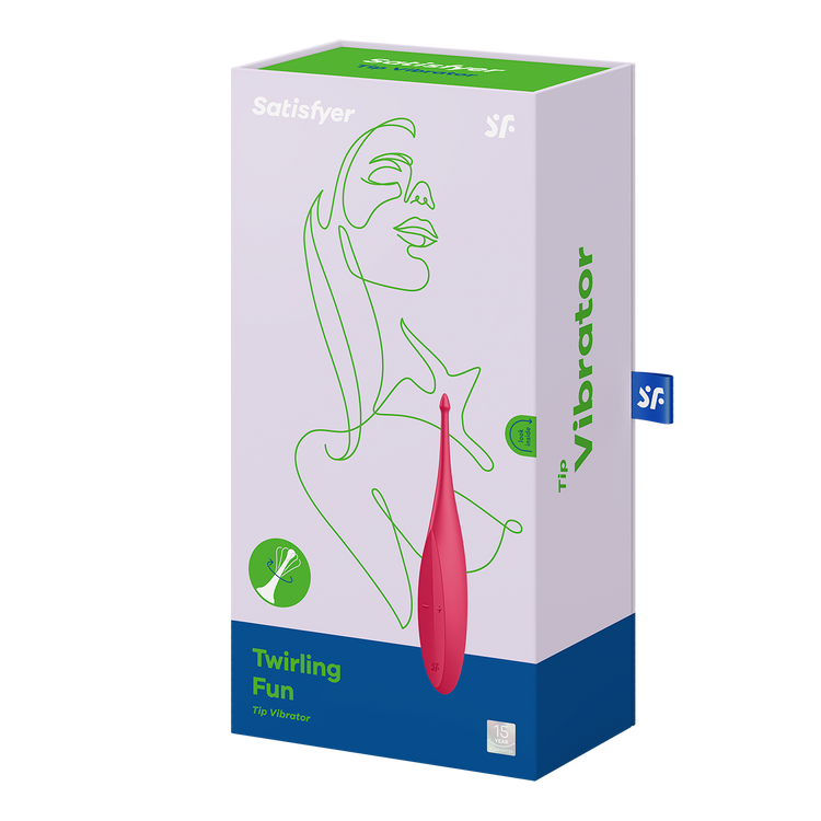 Twirling Fun ויברטור דק מאוד עם קצה מחודד בצבע אדום Satisfyer