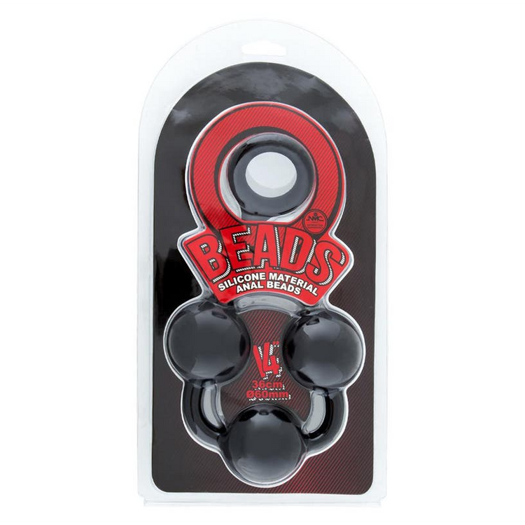 חרוזים אנאליים גדולים שחורים מסיליקון עובי 6 ס"מ