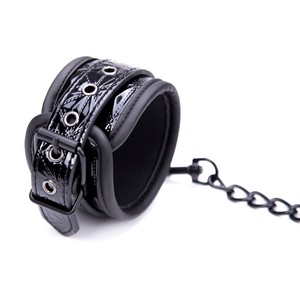 Black Glossy Vegan Bondage Handcuffs