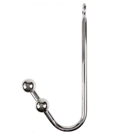 קרס מתכת אנאלי עם שני חרוזים קוטר 3 ס"מ