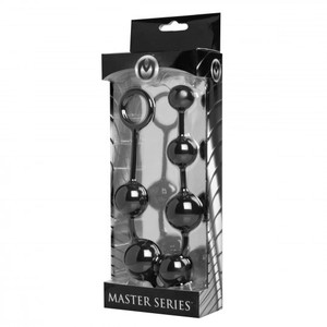 Beads of Pleasure Black silicone anal beads in varying sizes Master Series