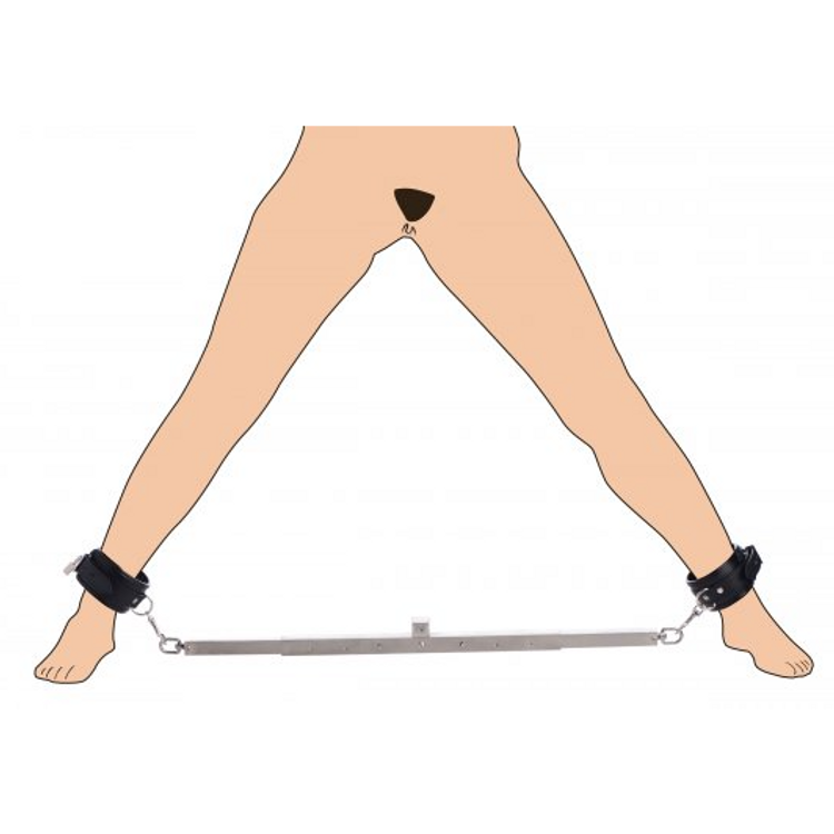 Squat משפד אנאלי עם מוט פישוק ואזיקים