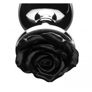 Black Rose פלאג מתכת עם קישוט פרח ורד שחור