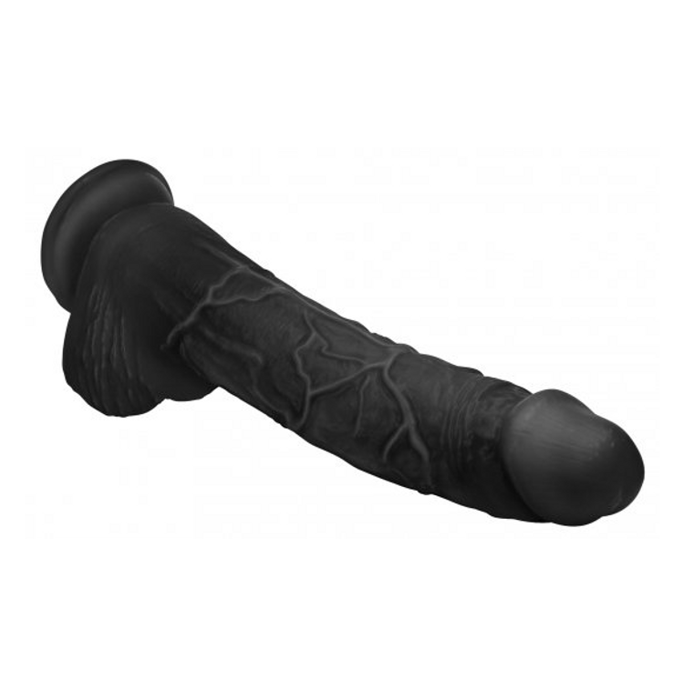 Hung Harry דילדו PVC שחור עם אשכים ריאליסטי אורך 25 סמ עובי 5.8 סמ