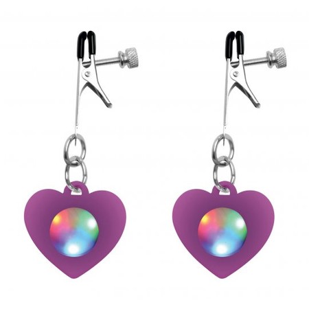 Charmed Light Up Heart Nipple Clamps