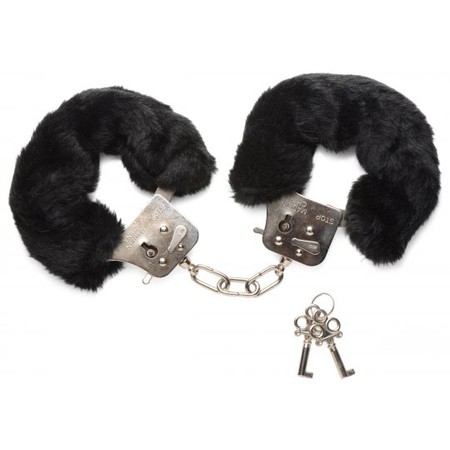 Caught in Candy Metal Handcuffs with Black Fluffy Covering