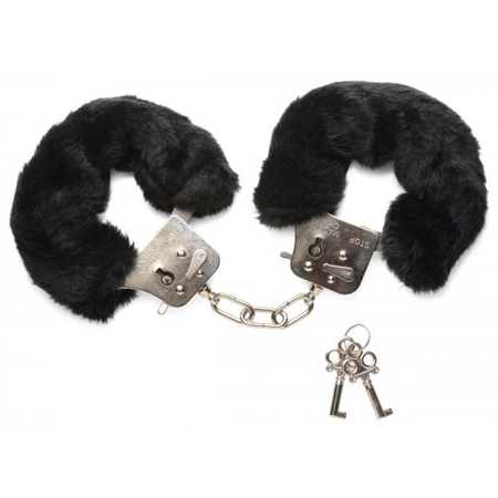 Caught in Candy Metal Handcuffs with Black Fluffy Covering