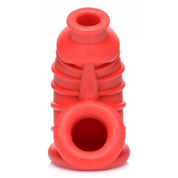 Red Chamber כלוב צניעות לפין מסיליקון אדום