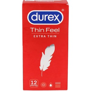 12 קונדומים דקים במיוחד לתחושה אינטימית Durex Extra Thin