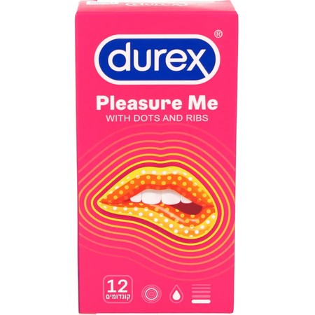 12 קונדומים מחוספסים עם צלעות רטט לגירוי מוגבר Durex Pleasure Me