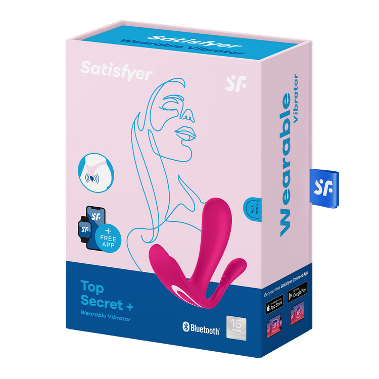 +Top Secret ויברטור עם חדירה כפולה וגירוי לדגדגן Satisfyer