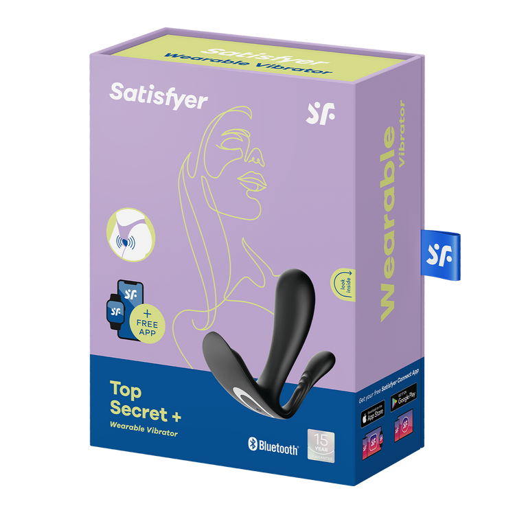 +Top Secret ויברטור עם חדירה כפולה וגירוי לדגדגן Satisfyer