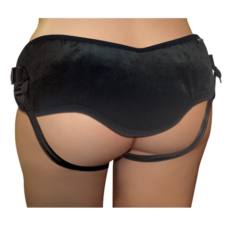 Lush סטרפאון שחור למידות גדולות עם רתמה וכיס לויברטור Sportsheets