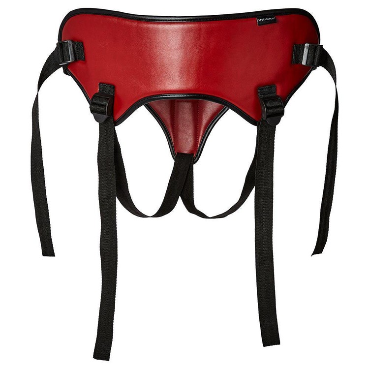 Saffron Strap On סטרפאון דמוי עור אדום מרופד
