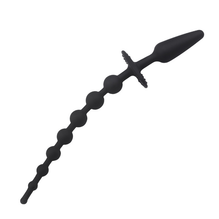 פלאג משולב חרוזים אנאליים - סיליקון שחור