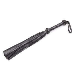 Black PVC Flogger with Braided Handle