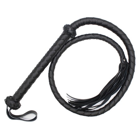 Black PVC Braided Bull Whip