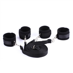 American Pleasure BDSM Black Bed Restraints Set