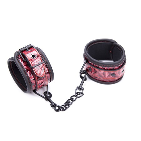 Handcuffs with Red Geometric Texture