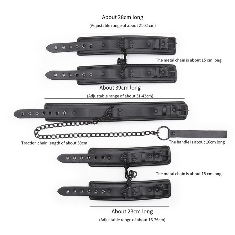 ערכת בונדאג' עם אזיקיי ידיים ורגליים וקולר עם רצועה