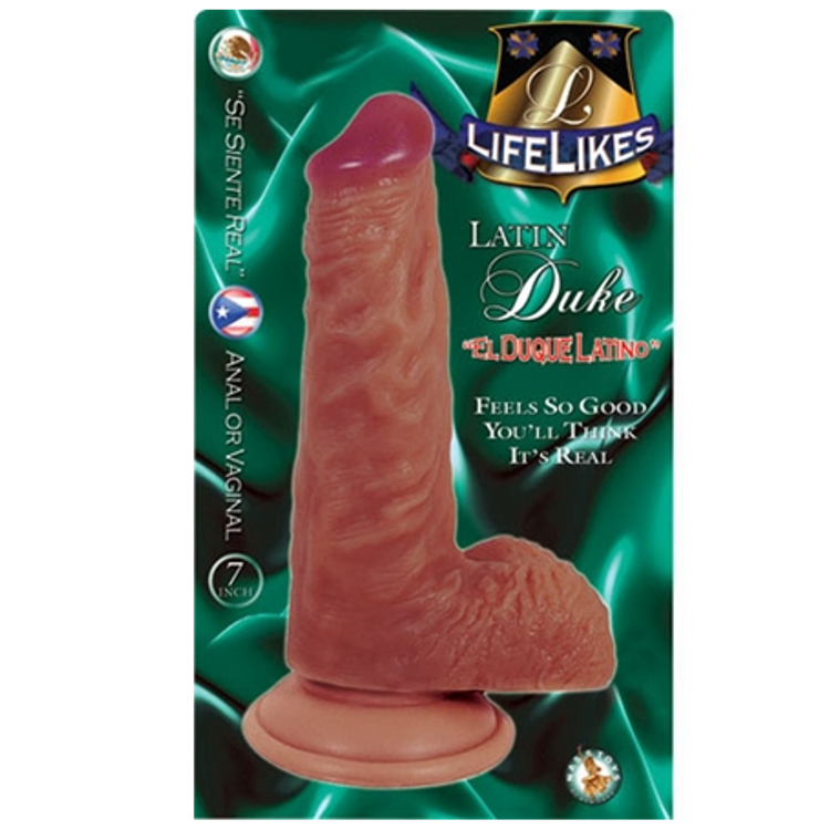 Latin Duke דילדו בצורת זין גדול שחום 18 ס"מ