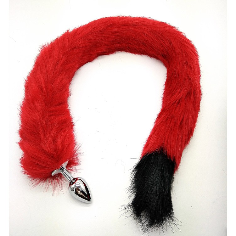 פלאג אנאלי זנב אדום ושחור ארוך