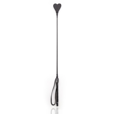 Black Heart-Shaped Leather Riding Crop