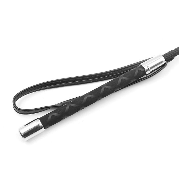 שוט רכיבה PVC שחור בצורת לב