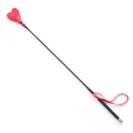 Red Heart-Shaped Leather Riding Crop