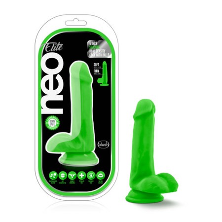Blush Novelties Neo Elite Neon Green Silicone Dildo 6 Inch