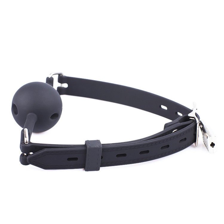 מחסום פה שחור מסיליקון עם חורי נשימה