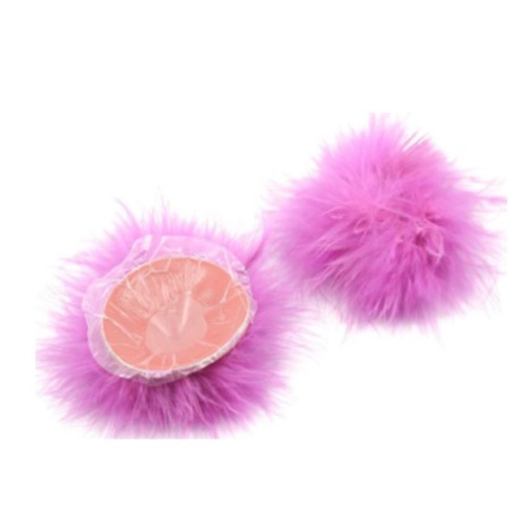 כיסויי פטמות עם פרווה ורודה