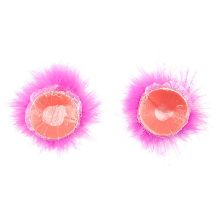 כיסויי פטמות עם פרווה ורודה