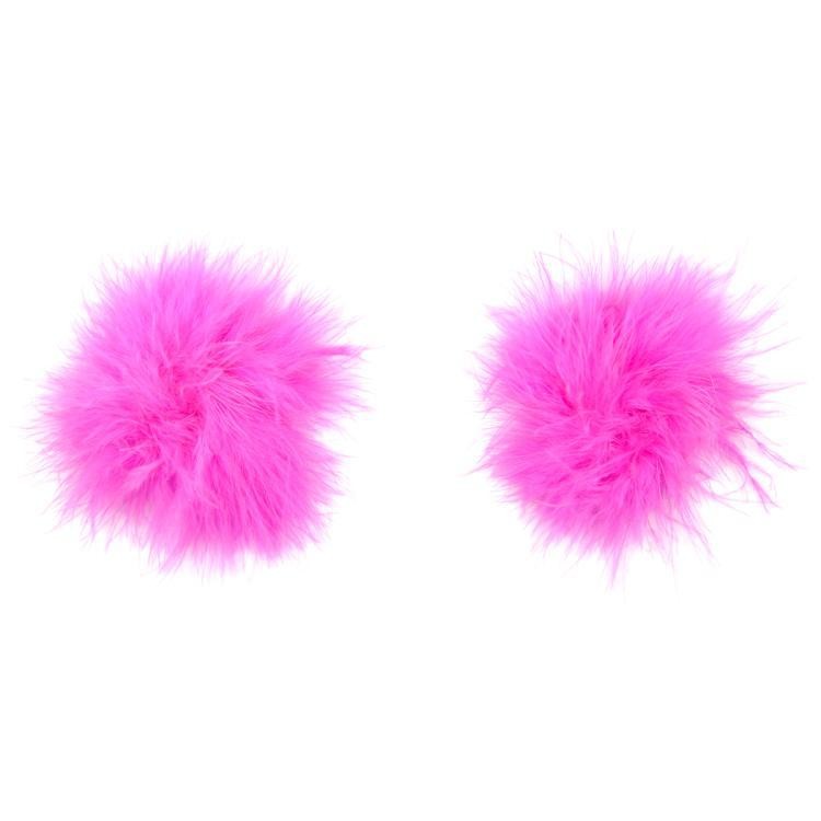 כיסויי פטמות עם פרווה ורודה