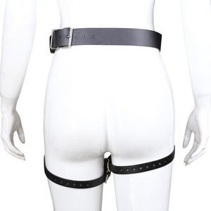 Vegan Leather Fetish Thigh Harness with O-Rings