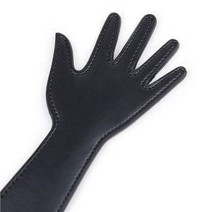 Black Leather Hand Shaped Spanker Paddle