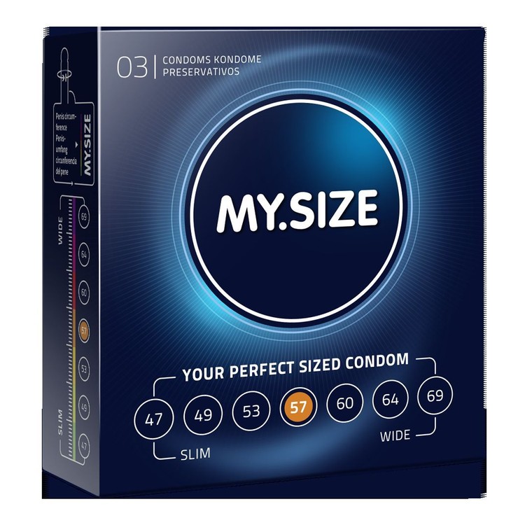 10 קונדומים MY SIZE מידה 57 מ"מ