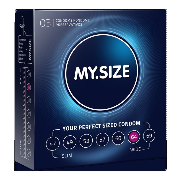 10 קונדומים MY SIZE מידה גדולה מאוד 64 מ"מ