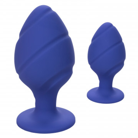 ​Cheeky זוג פלאגים מסיליקון עם בסיס נצמד בצבע כחול CalExotics​