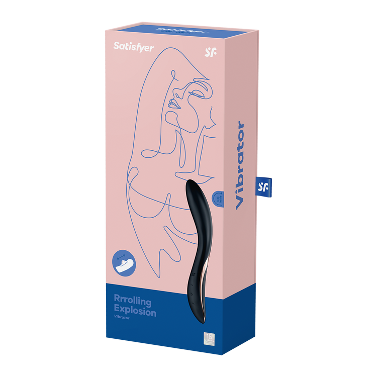 Rrroling Explosion ויברטור חדירה מעוקל בעל גולה זזה לגירוי נקודת הג'י Satisfyer בשחור אלגנטי