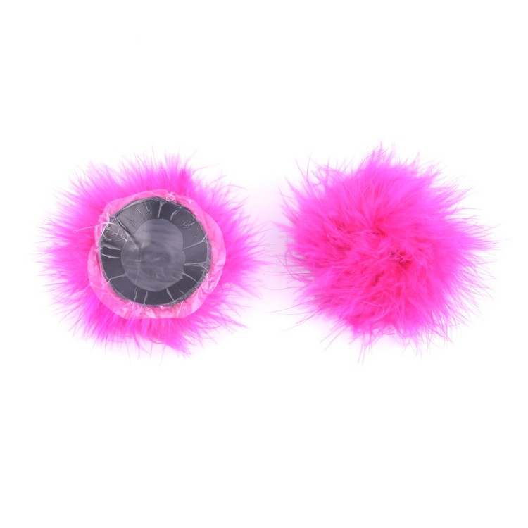 כיסויי פטמות עם פרווה ורודה