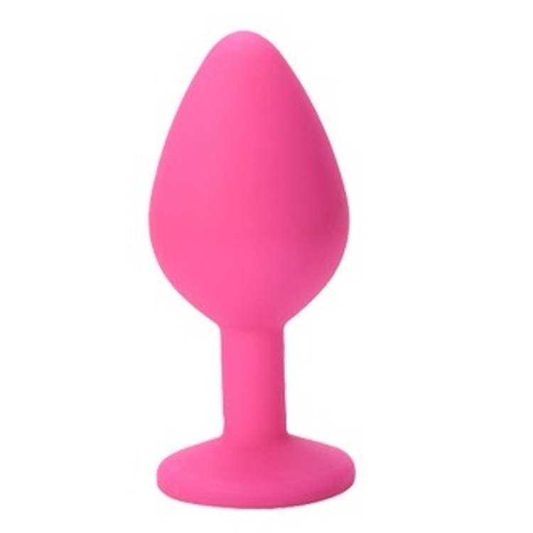 פלאג סיליקון ורוד בינוני עם אבן שקופה