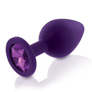 Small Purple Anal Plug with Stone Gem