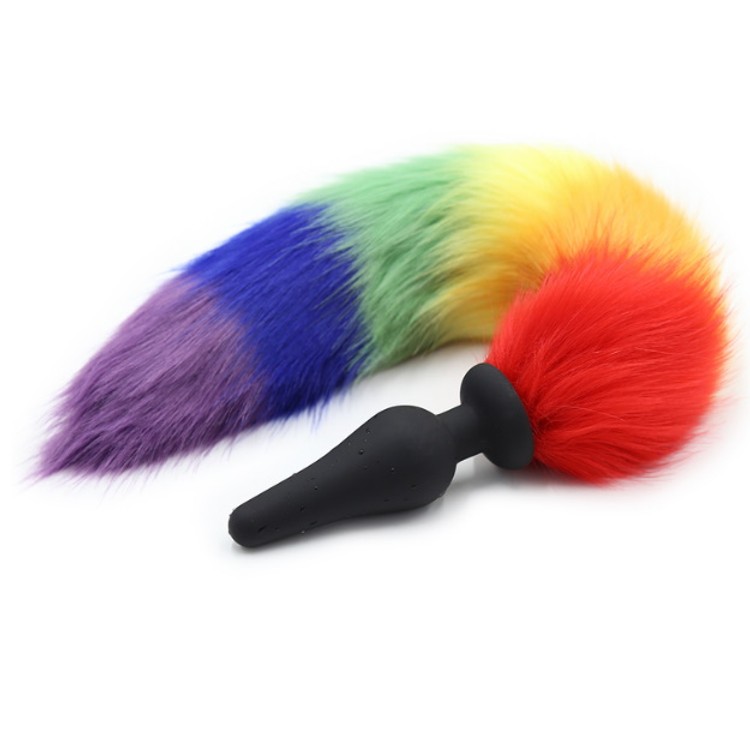 פלאג זנב שועל סיליקון בצבעי קשת M