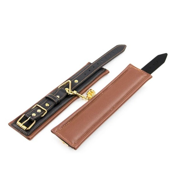 אזיקים אלגנטיים שחור-וחום מעור טבעוני