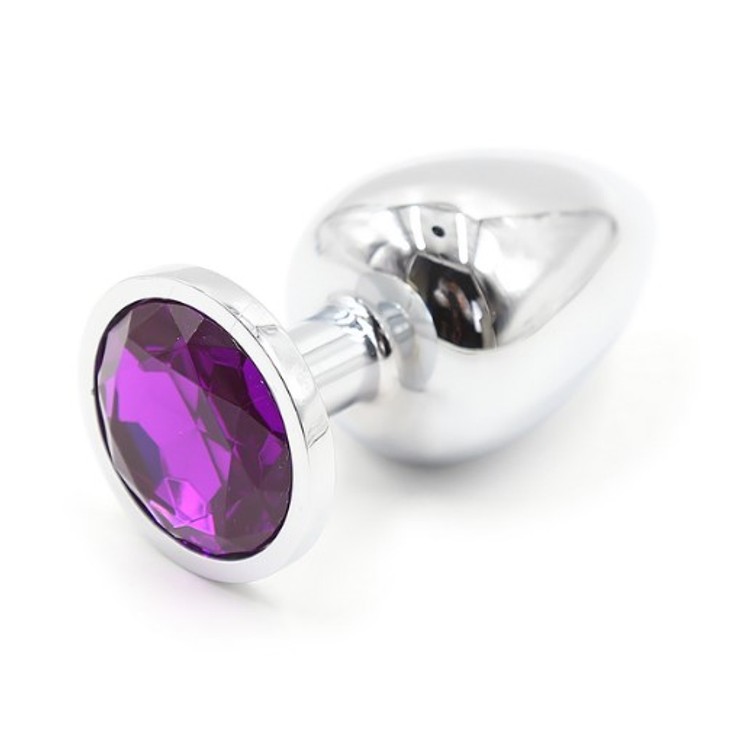 פלאג מתכת בינוני עם יהלום סגול