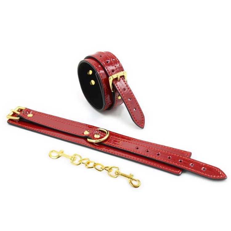 אזיקי ידיים אדומים בגימור מוזהב