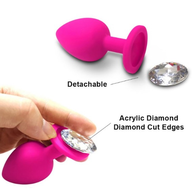 פלאג סיליקון ורוד קטן עם יהלום