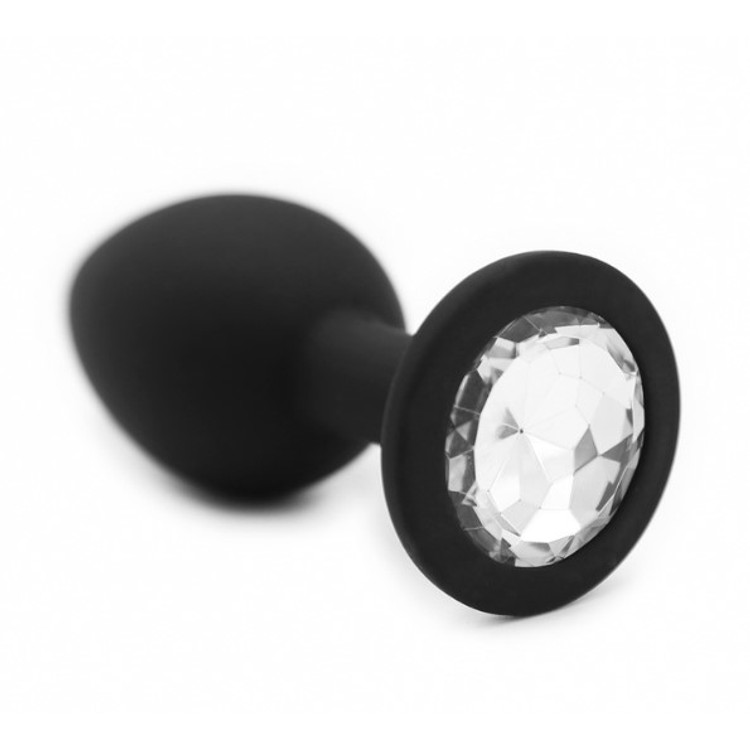 פלאג סיליקון שחור עם יהלום L