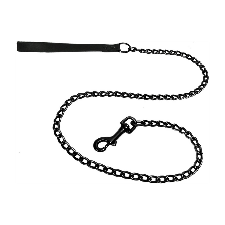 רצועה שחורה לקולר עשויה מתכת שחורה